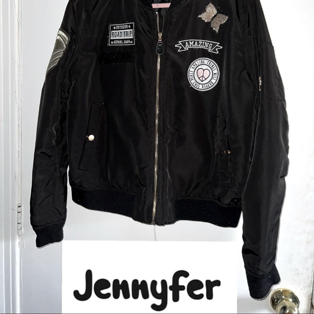 Veste noir (Jennifer), décoré couture,
